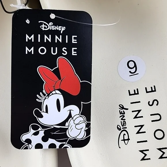 Disney Women's Minnie Mouse Sandals Slides Foam Lightweight Cream Size 9 - Picture 5 of 9